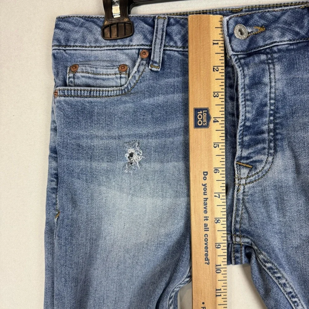 Topman‎ Jeans Mens 30x29 Blue Medium Wash Slim Skinny Distressed Stretch Denim